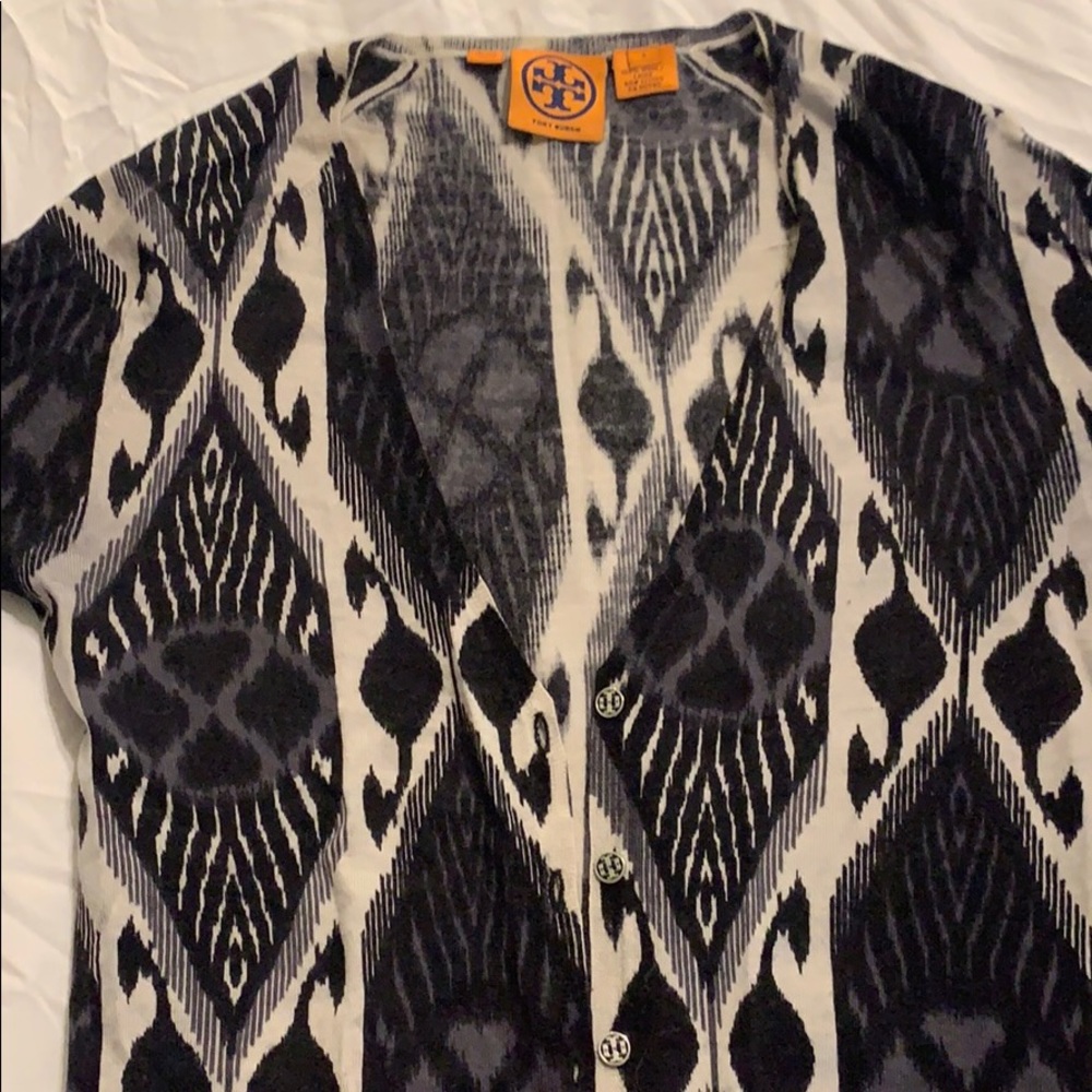 Tory Burch 3/4 sleeve ikat cardigan